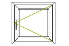 Aluminium Fenster-Bauformen-Drehfluegel nach rechs quadratisch
