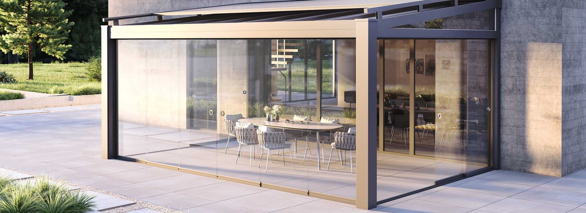 Glasschiebewand » Für Terrasse & Sommergarten | heroal
