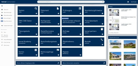Verwerkers van heroal-systemen hebben via heroal Communicator toegang tot de meeste services en digitale tools. De b2b-portal vergemakkelijkt de dagelijkse werkzaamheden met talrijke handige functies. © heroal