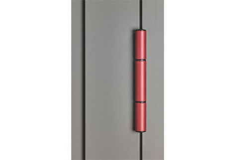 Porte d'entrée Le Corbusier - détail de la bande de porte en rouleau rouge