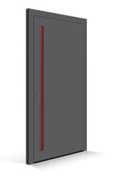 Le Corbusier Porte d'entrée - Remplissage gris fonce 31 - Poignée le rubis