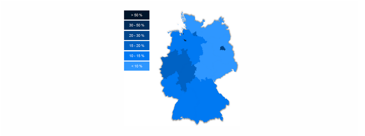 Schallschutz-Karte Deutschland Laermpegel nachts
