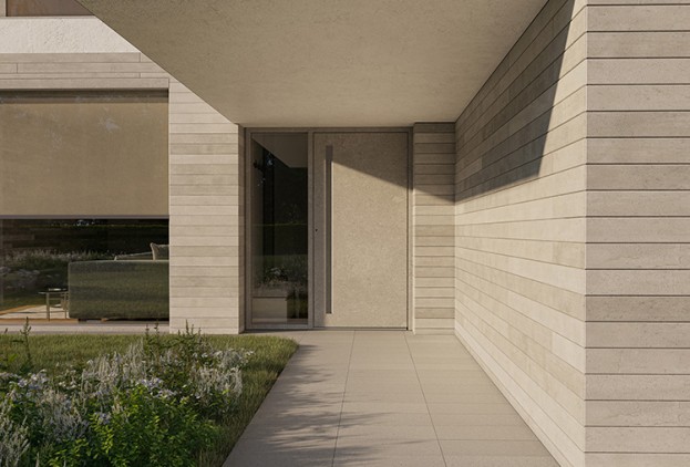Haustueren-Haustuer-Beton-Optik-in-modernem-Haus